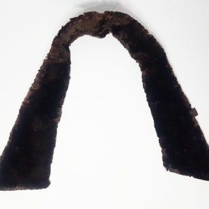 Vintage Brown Real Fur Collar 1960s Rich Brown Fur Scarf, Shaved Lamb Fur Collar